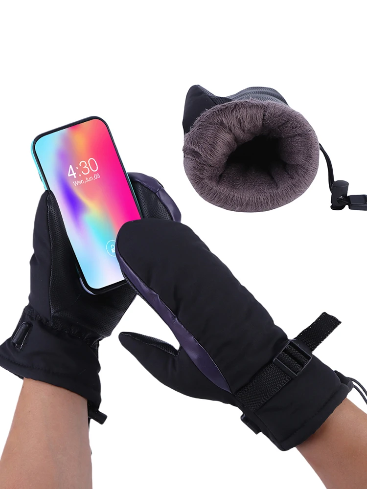 AliExpress Shunmaii 1 Pair Electric Heated Gloves Winter Cycling Motorcycle Moto Heating Gloves Warm Cold-Proof Rechargeable Thermal Skiing Mittens