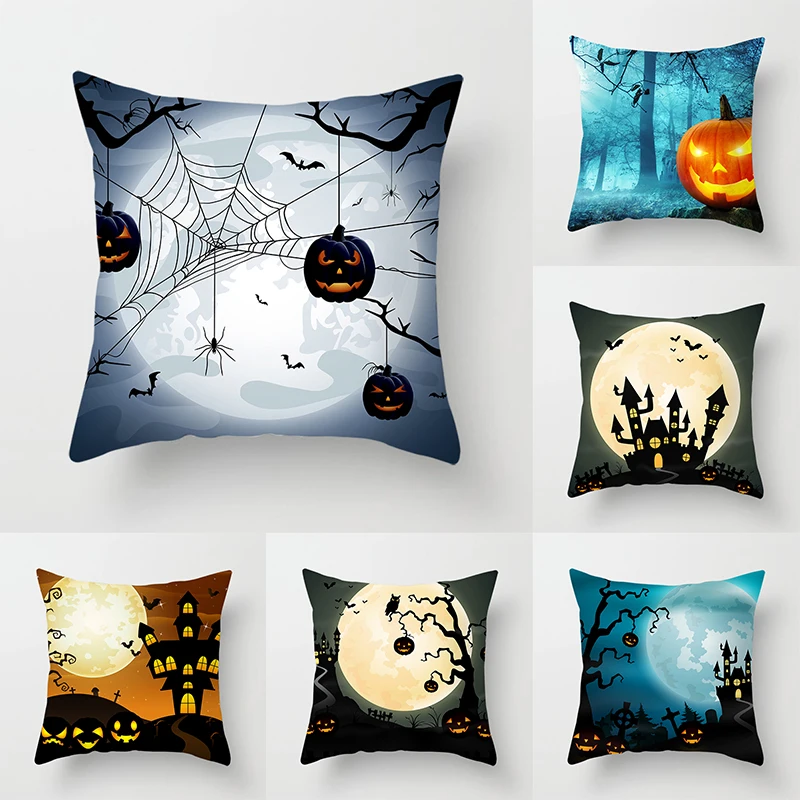 

Pumpkin Throw Pillow Cover Halloween Theme Sofa Chair Bed Cushion Home Decor
