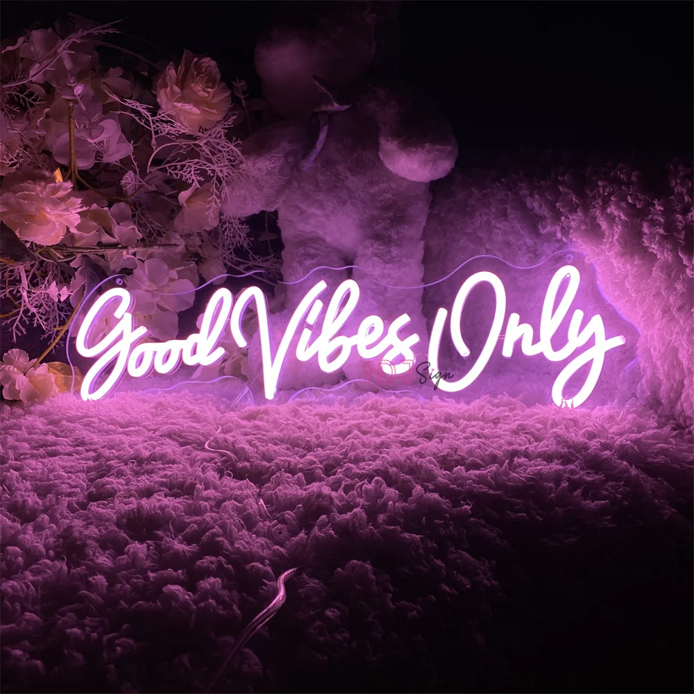 Good Vibes Only Neon Led Sign Custom LED Night Lights Sign USB Room Wall Decor Wedding Bedroom Decoration Signboard Neon Lamps