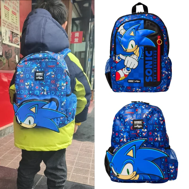 Smiggle Australia Sonic Cartoon Series Conjunto de mochila escolar para niños con mochila Bolsa de almuerzo Estuche para lápices y botella de agua