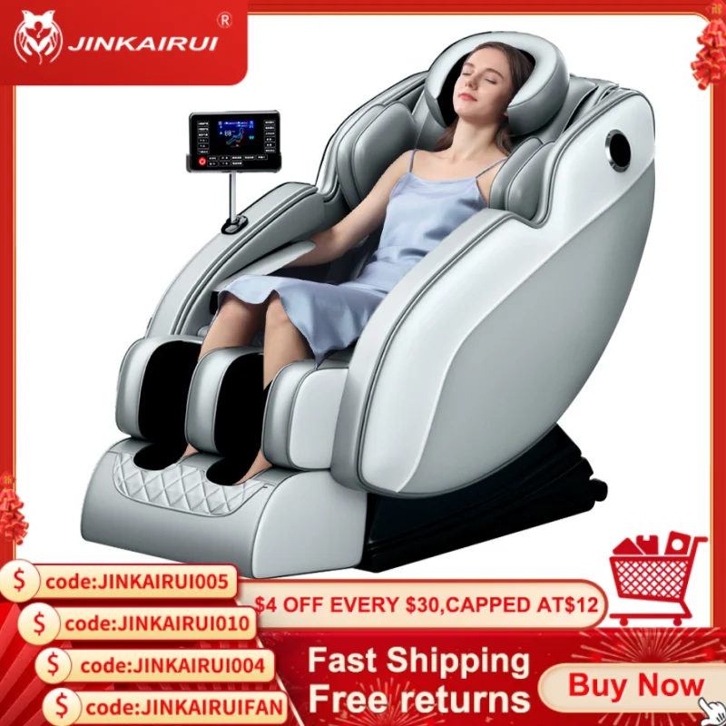 Jinkairui JHW04 Home Zero Gravity Massage Chair Electric Heating Recline Full Body Intelligent Shiatsu Massage Sofa With Display