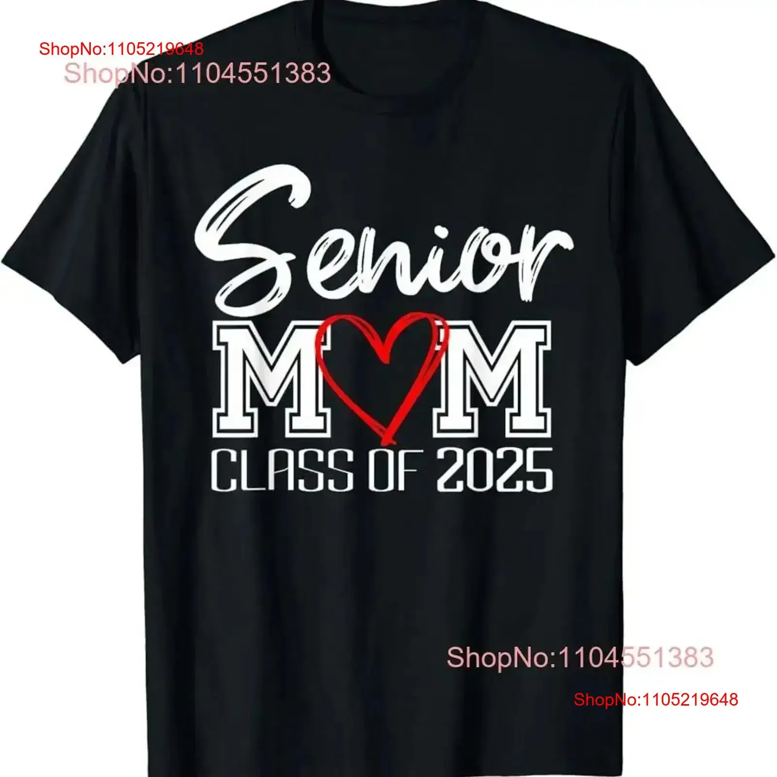 

Senior Mom Class of 2025 Proud Graduate Heart T Shirt vintage Washed Stretched streetwear Slightly homme Comfortable fashion