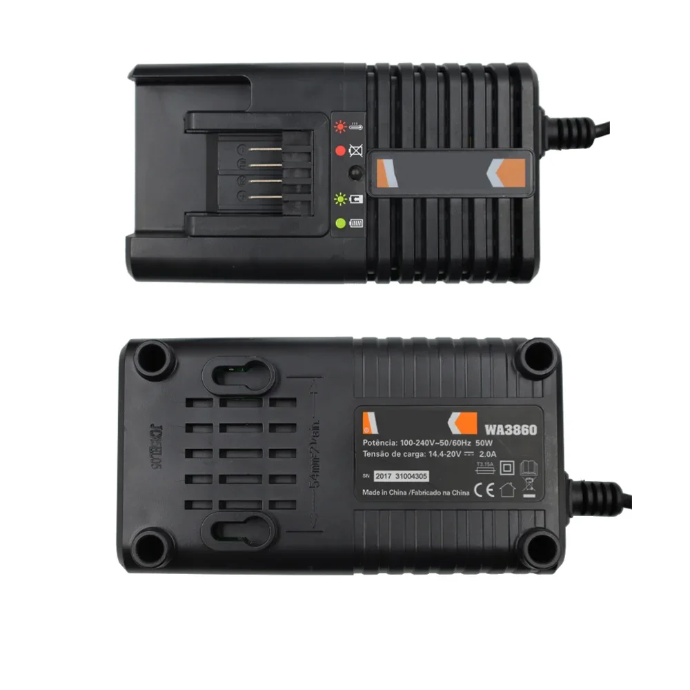 Worx-Chargeur d'origine de batterie au lithium, 20V, WA3551, WA3572, WA3550, WA3553, WG629, WAino 60, WA3880