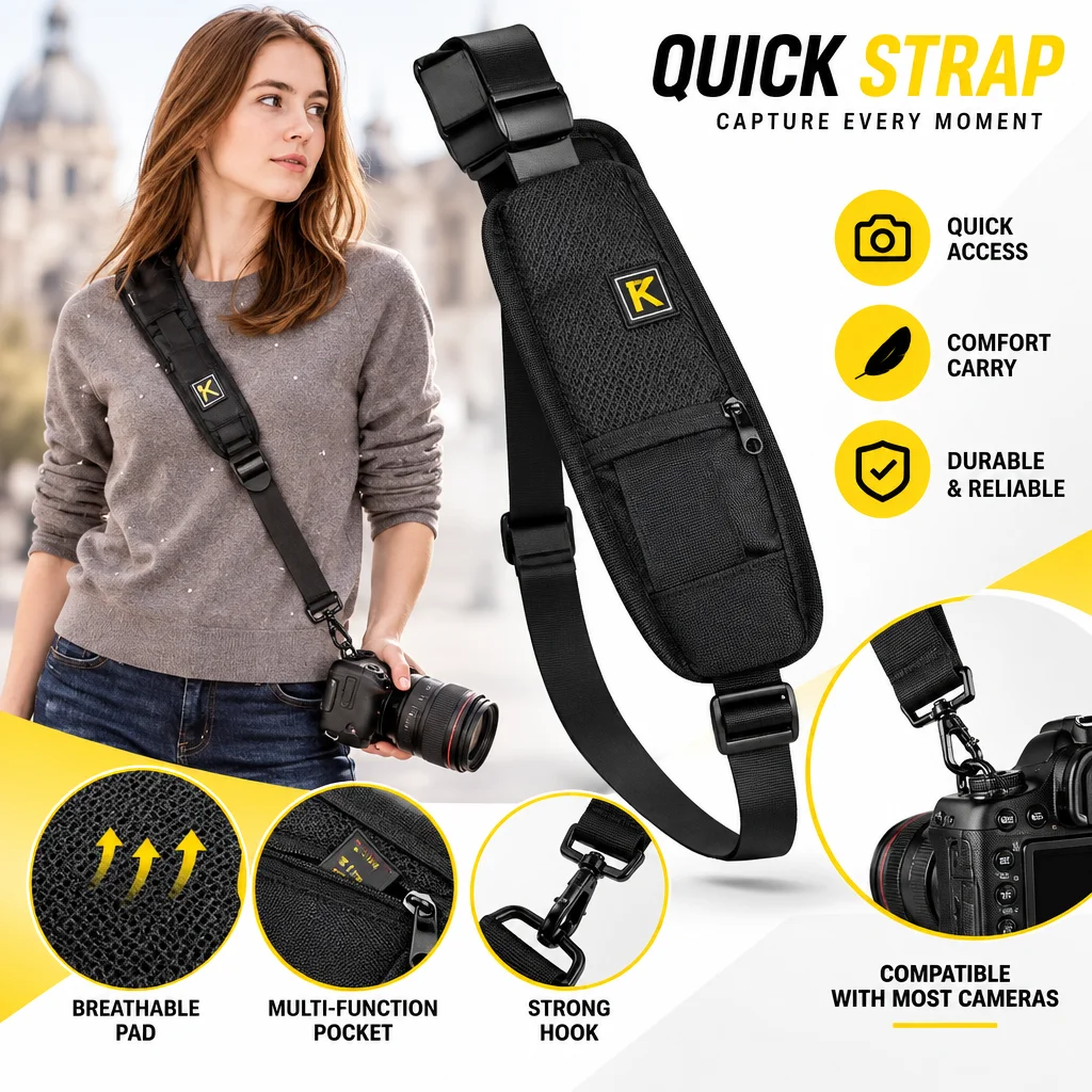 Portable Shoulder Camera Strap for DSLR Digital SLR Camera Canon Nikon Sonys Quick Rapid Camera Accessories Neck Strap Belt