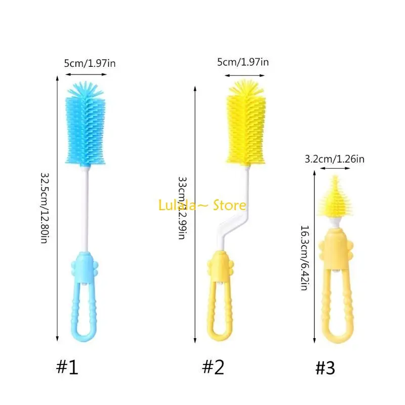 Y4QA مضخة جزء فرشاة فرشاة تنظيف زجاجة الحليب 360 درجة فرشاة الزجاجة للتدوير