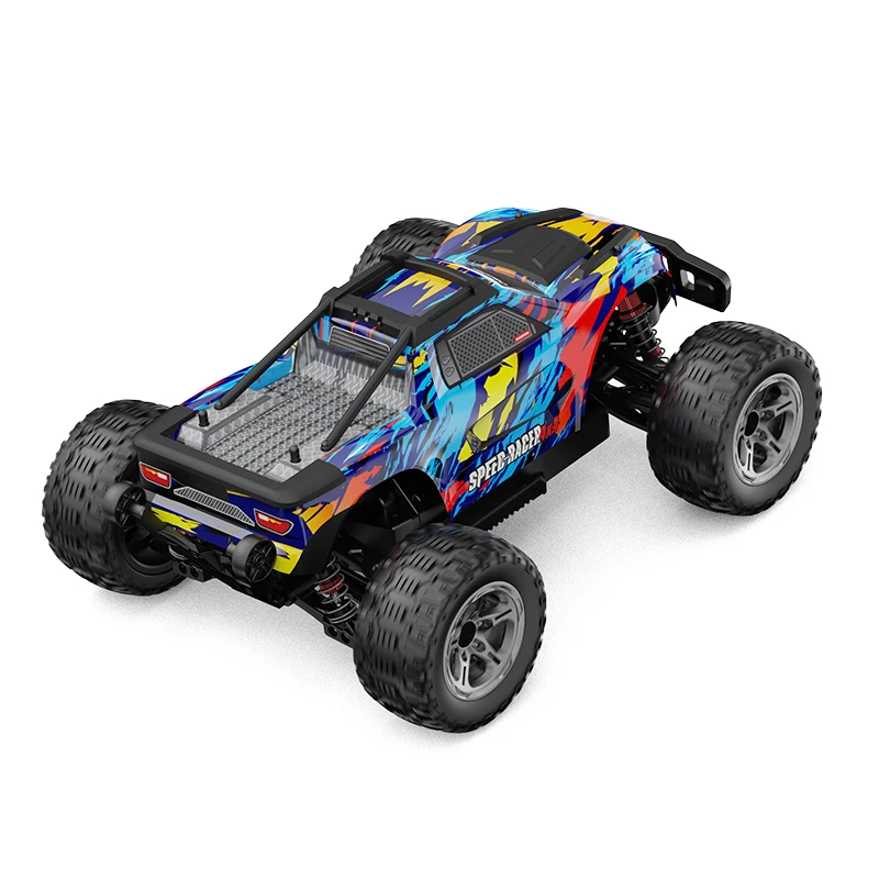 Kf10 rc carro 1/10 escala caminhão sem escova 50 km/h veículo off-road 80m distância de controle remoto com luz led para presente do miúdo