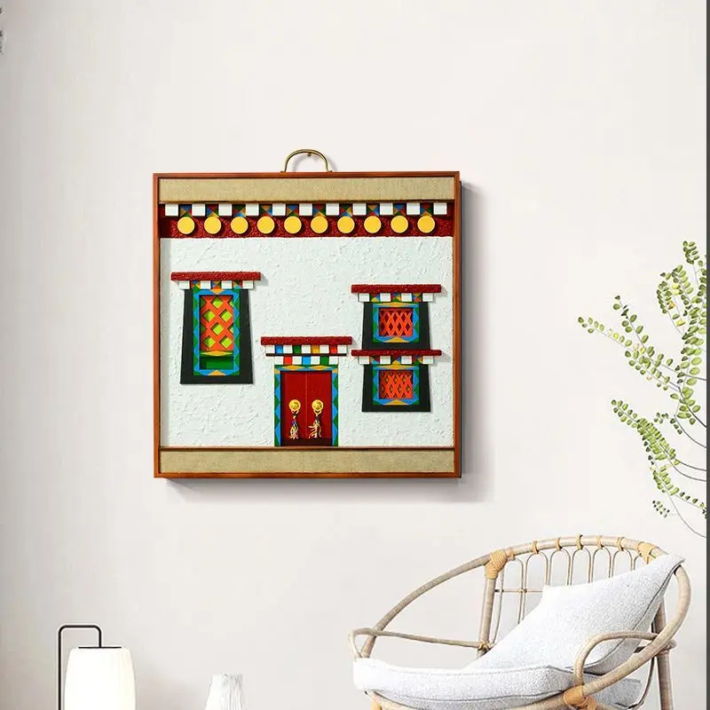 

Hanging paintings Home living room Entrance wall decoration painting Handmade modern architectural painting