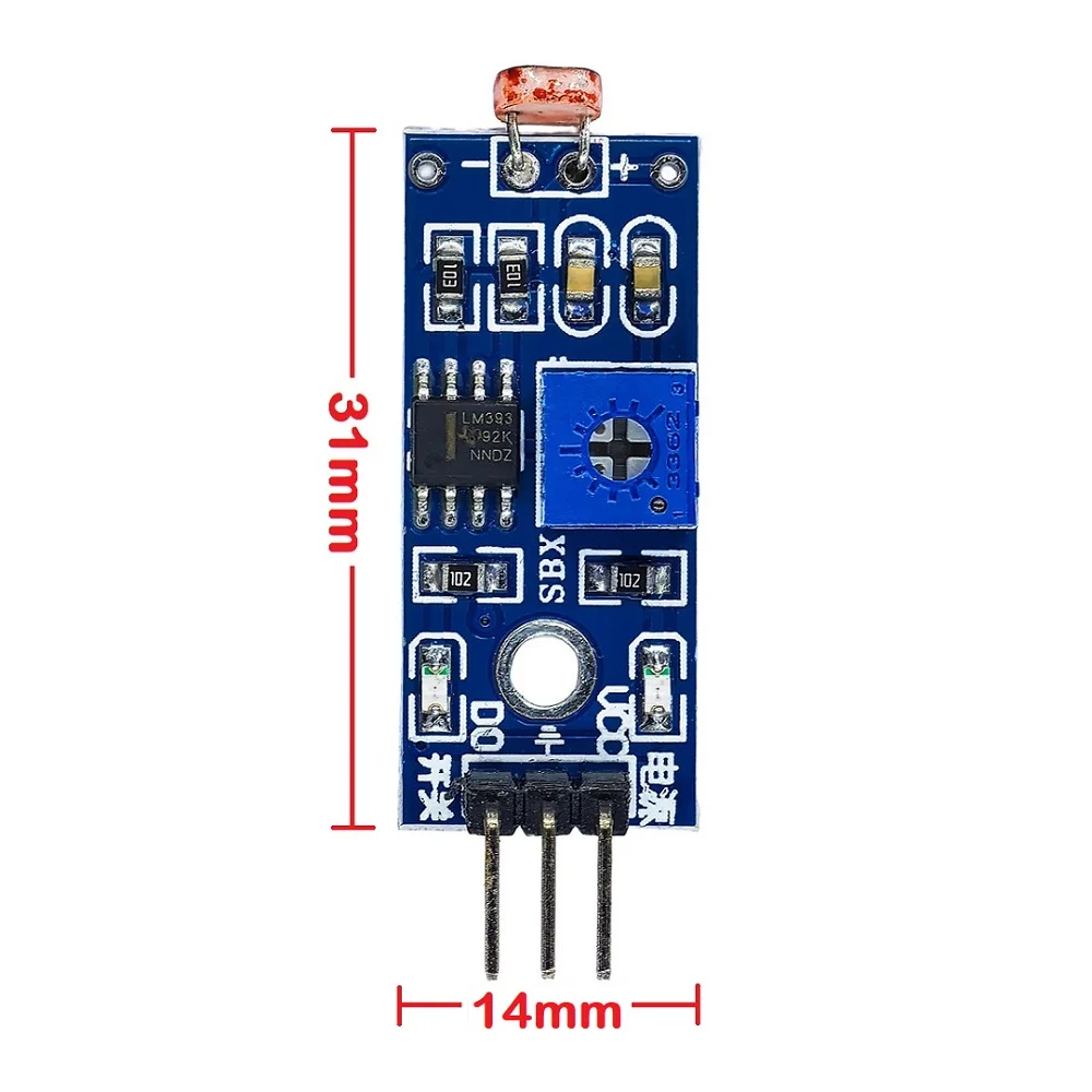 2PCS Photosensitive Brightness Sensor Module 3.3-5V Photoresistor Light Detection Resistance Module Photo Resistor for Arduino