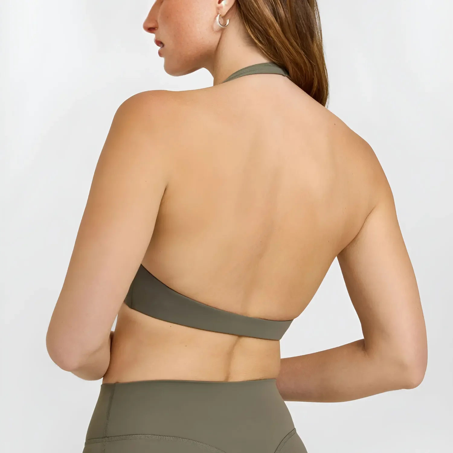 SoftMotion Minimal Halter Neck Bralette Women's Sports Bra Gym High Support Workout Underwear Pilates Yoga Halter Top