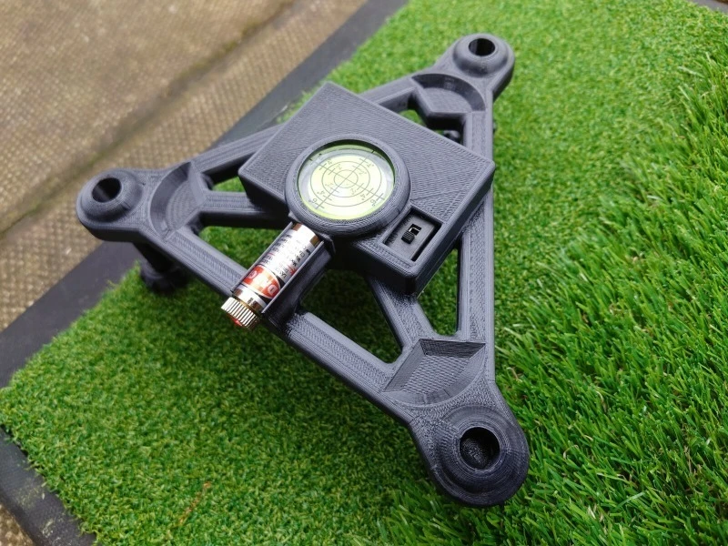 Black Laser Leveling Frame and Calibration Rod Adapter for Garmin Approach R10 Launch Monitor