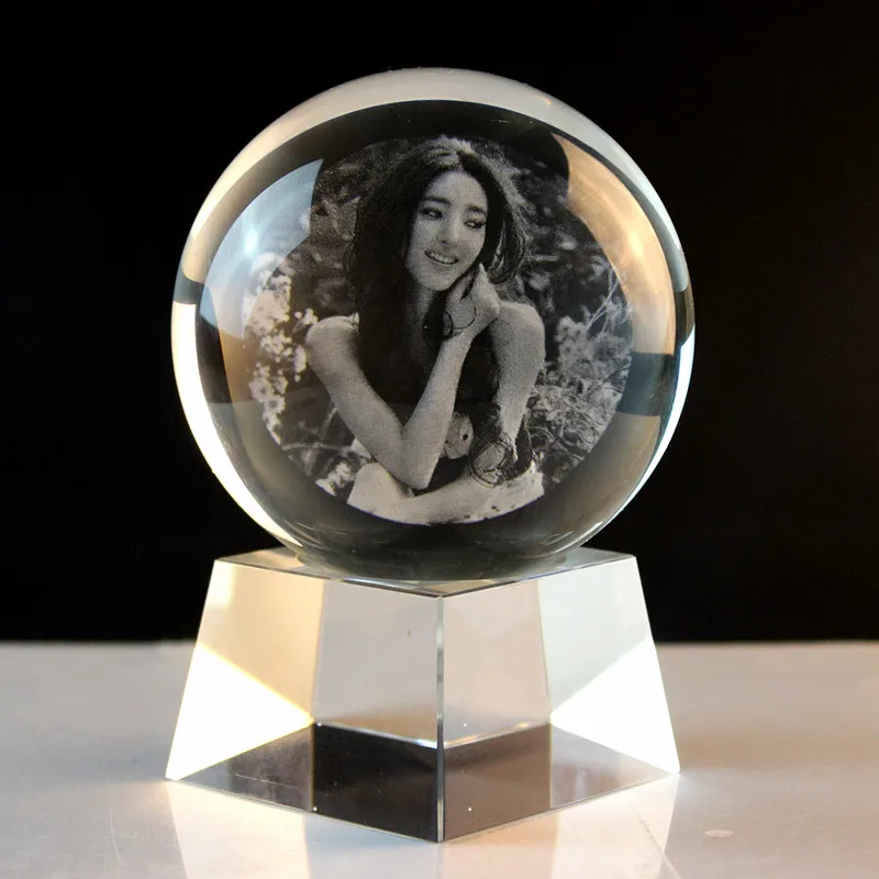 TOP COOL ROCK  festival Birthday gift -BEST lovers sweethearts custom photo 3D Figurine Crystal ball statue -- Limited Edition