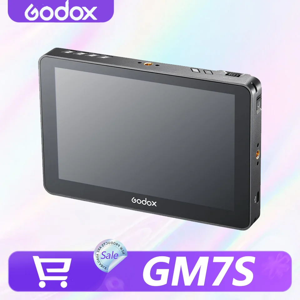 Godox GM7S 7 inch 4K HDMI Ultra-bright On-camera Monitor with INPUT & Output 3S LUT Screen for Camera Photography Monitor