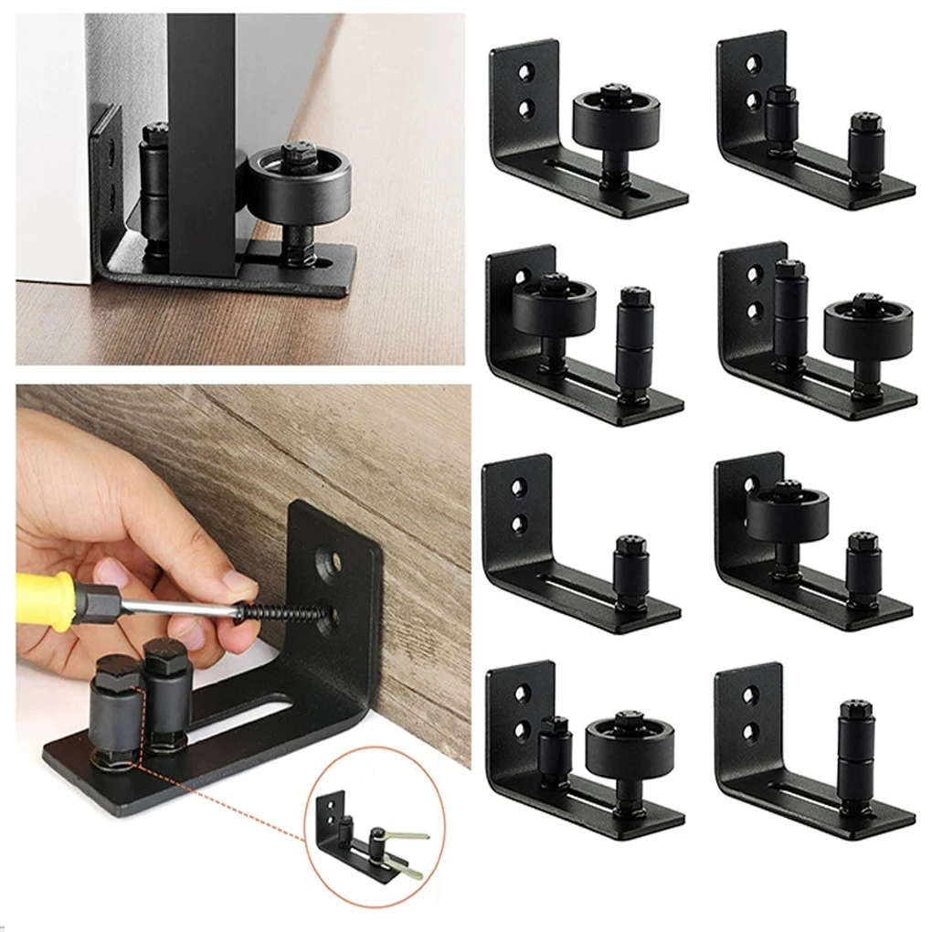 Hot! 8 in 1 Sliding Door Slides Rails Barn Door Floor Guide Stay Roller for Bottom Adjustable Roller Flush Design Door Hardware