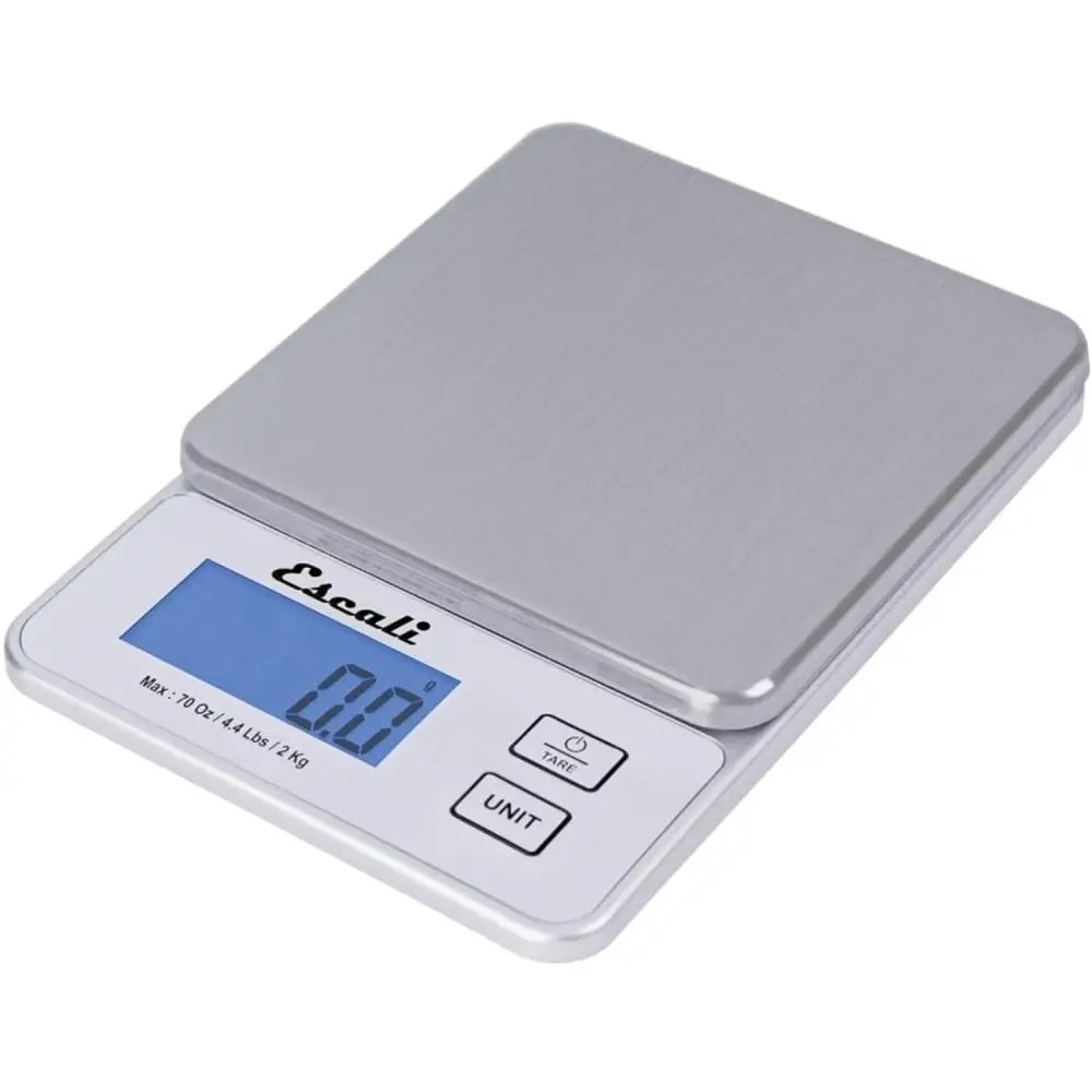 

Compact High Precision Kitchen Scale, Digital LCD Display, Measures Dry and Liquid Ingredients, 4.4lb Capacity, Silver