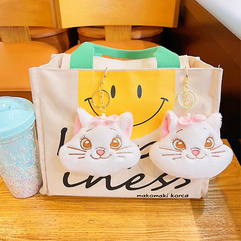 Disney Marie Cat Plushes Cute Keychain Cartoon Mini Coin Purse Cosplay Anime Car Keyring Kids Toys Kawaii Backpacks Pendant Gift