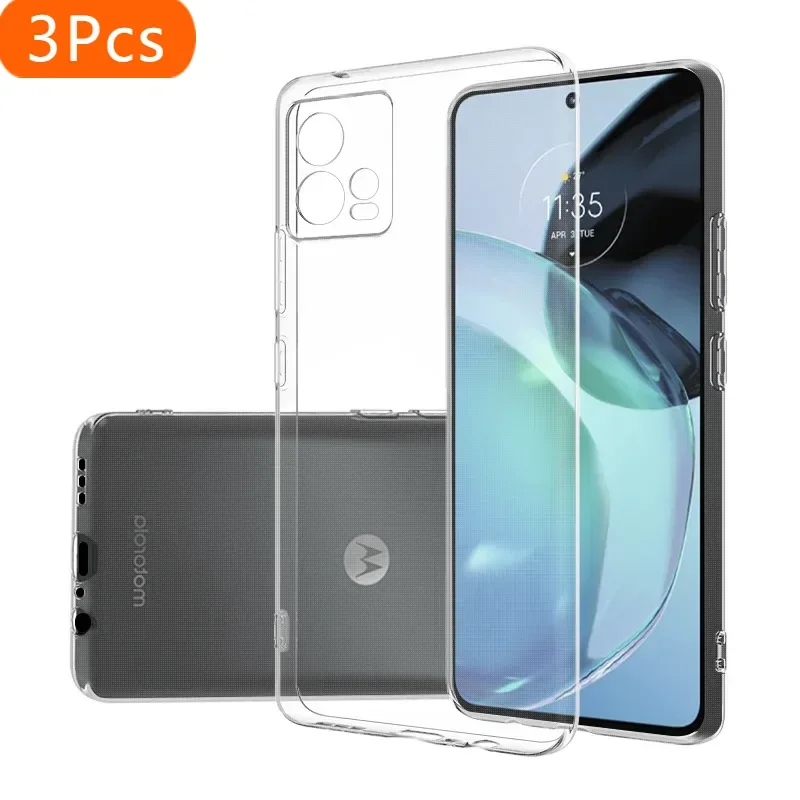 

3 шт. простой тонкий мягкий прозрачный чехол из ТПУ для телефона Motorola Moto G72 MotoG72 Cover Fundas