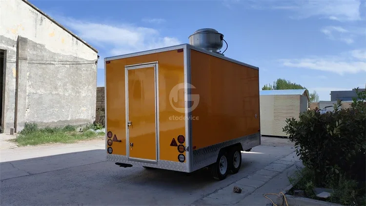 عربة مقطورة للوجبات السريعة للمطبخ الكبير من مصنع فولاي، عربة طعام متنقلة للشارع