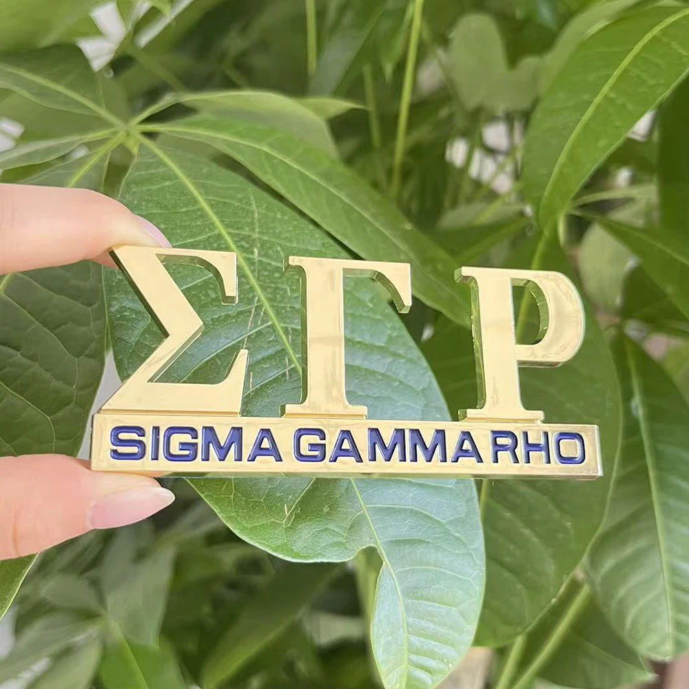 2025 New Design Customized Sigma Gamma Rho Greek Letter Plastic Car Logo Badge Decal (Gold)