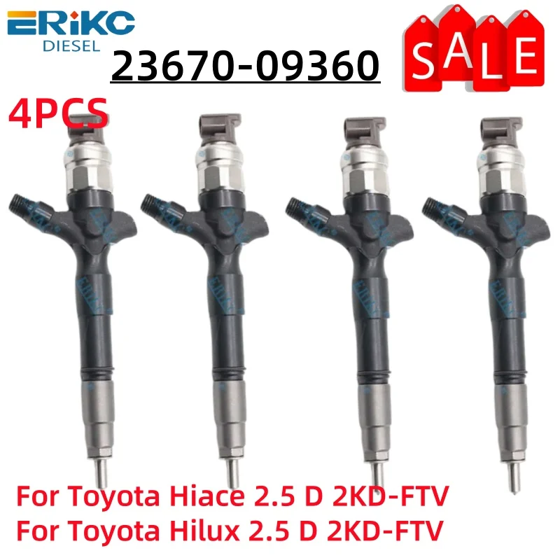 4Pcs 2KD-FTV Injector 23670-09360 For DENSO Injection Diesel For TOYOTA HILUX 23670-0L070 095000-8740 095000-7761 HIACE V2.5 D4D