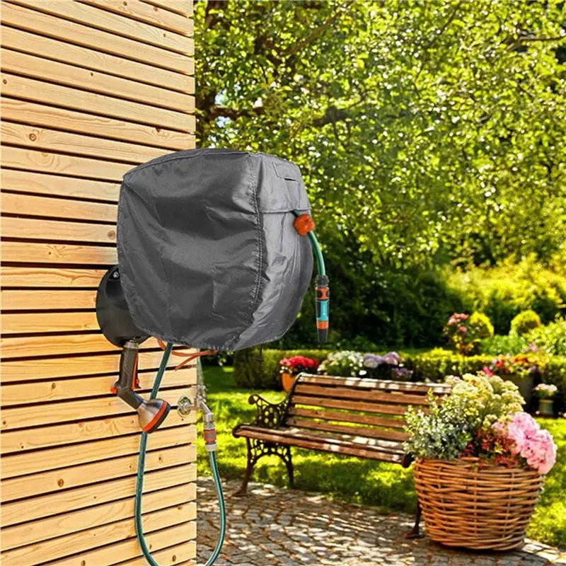 2X Square Hose Turntable Cover Wall-Mounted Retractable Hose Reel Cover Waterproof And Sunscreen 420D-B61B