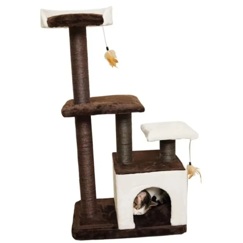 2026 New Luxury Large Tree-Body Cat Climbing Rack Cat Scratching Board Cat Tree Tower Pet Toys