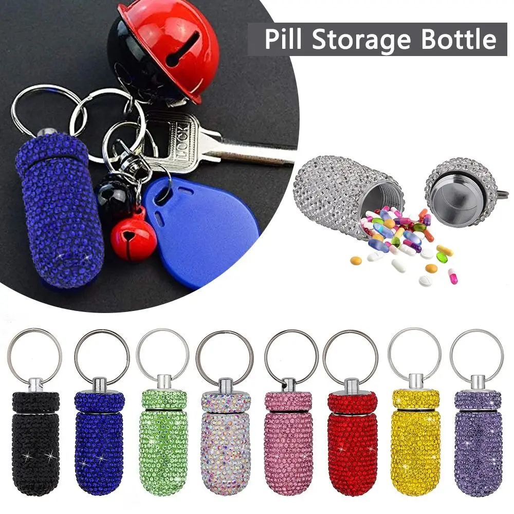 Portable Waterproof With Keychain Medicine Case Pill Container Pocket Medicine Organizer Pill Storage Bottle