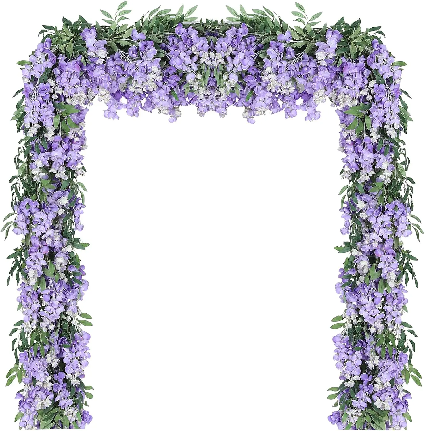 4Pcs 6.6Ft/Piece Imitation Silk Wisteria Garland Hanging Flower Vine for Home Outdoor Garden Ceremony Wedding Arch Floral Decor