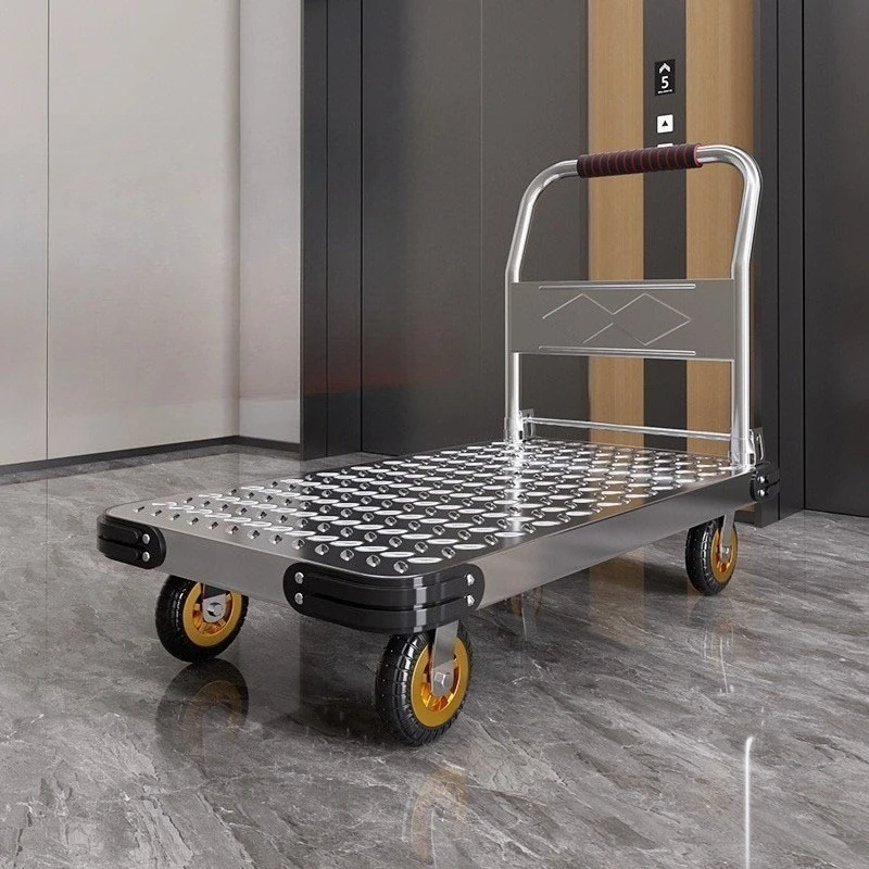 Heavy Duty Foldable Garden Cart Utility Wagon All Terrain Wheels Steel Dump Bed Hauling Mulch Firewood Plants Tools Carrito