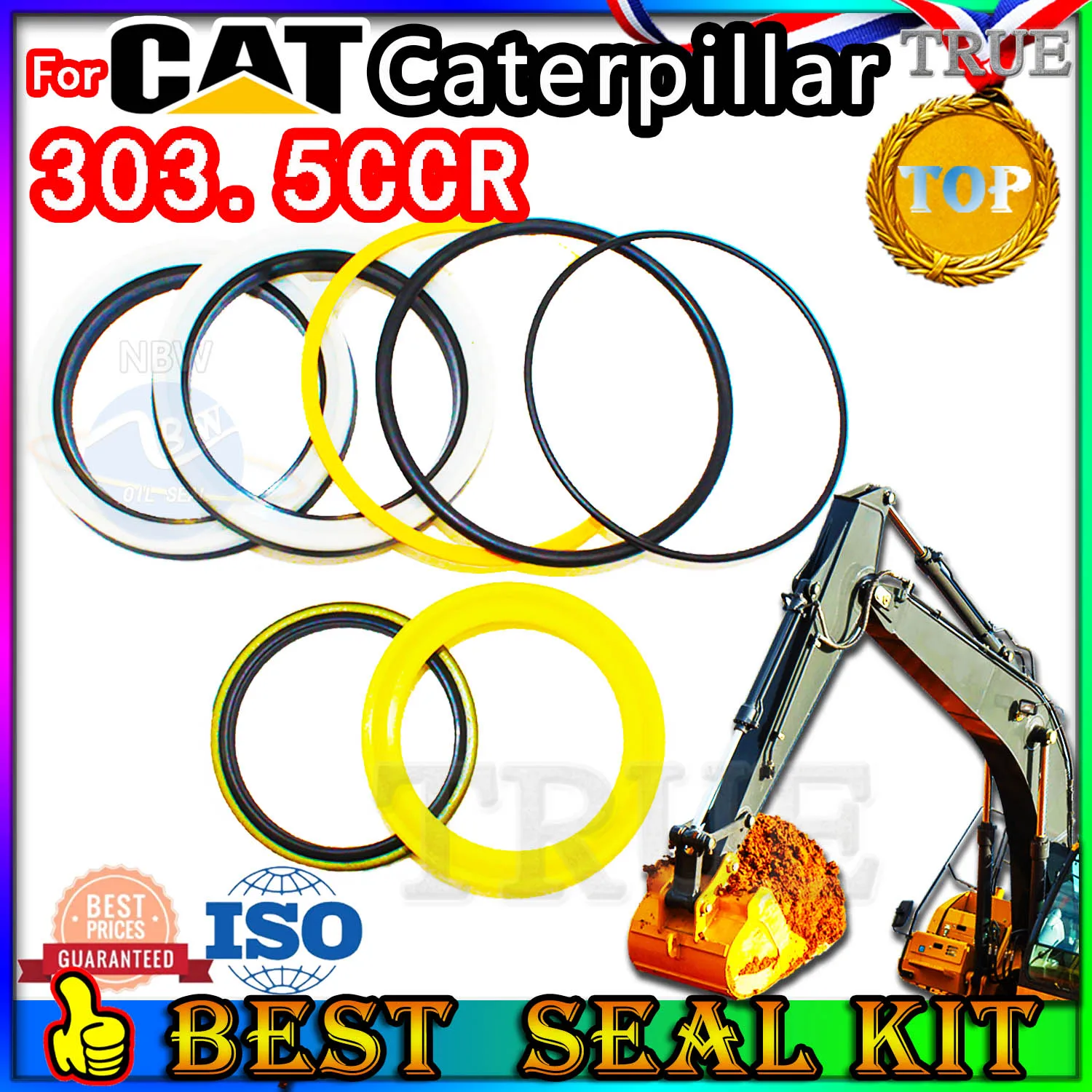 

For Caterpillar 303.5CCR Oil Seal Repair Kit CAT Boom Arm Bucket Excavator Hydraulic Cylinder Dust Bushing FKM High Suppliers