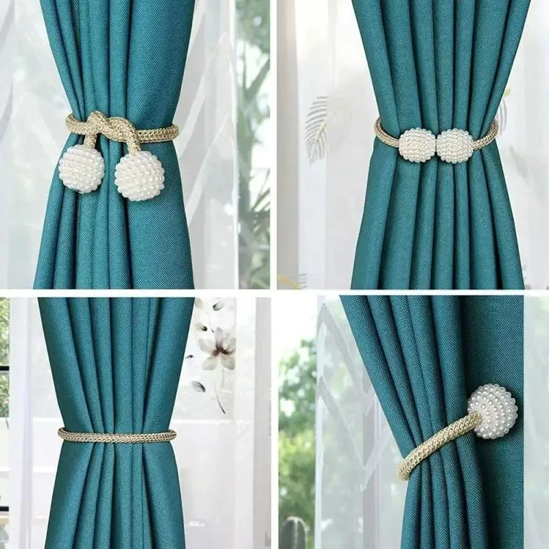 1/2PCS Pearl Magnetic Curtain Clip Curtain Holders Tie Back Buckle Clips Hanging Ball Buckle Tie Back Curtain Decor Accessories