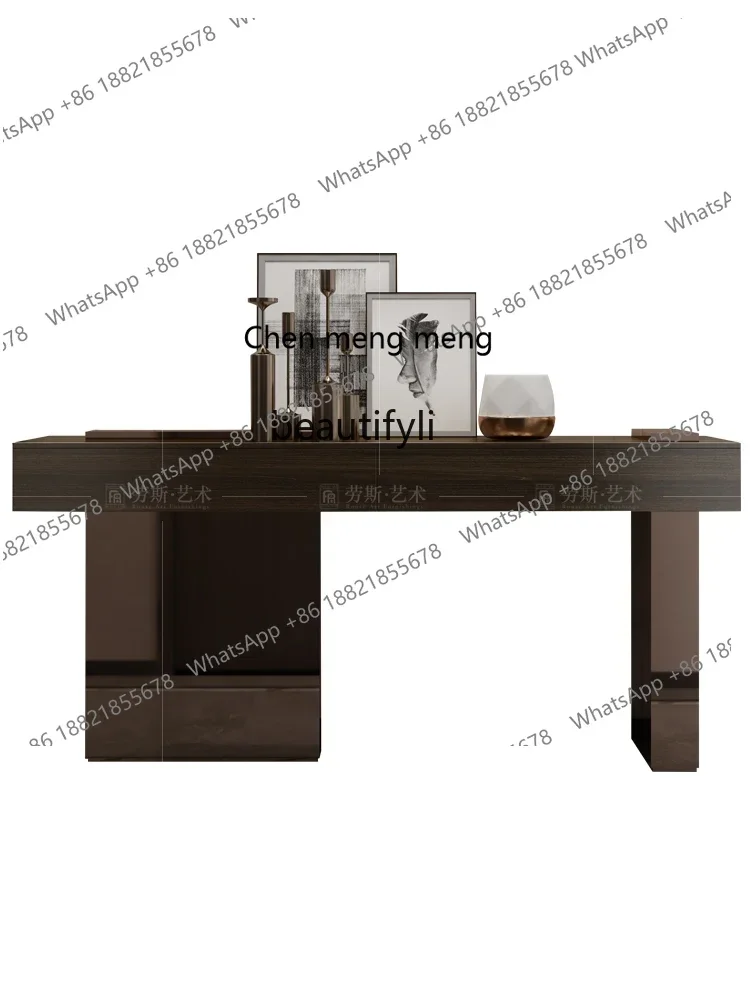New arrive Italian light luxury entrance cabinet, post-modern simple entrance table smoked, decorative cabinet against the wall