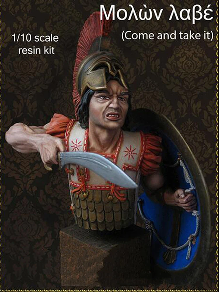 

1/10 warrior, ancient Come and take it bust Resin figure Model kits Miniature soldier Unassembled Unpainted