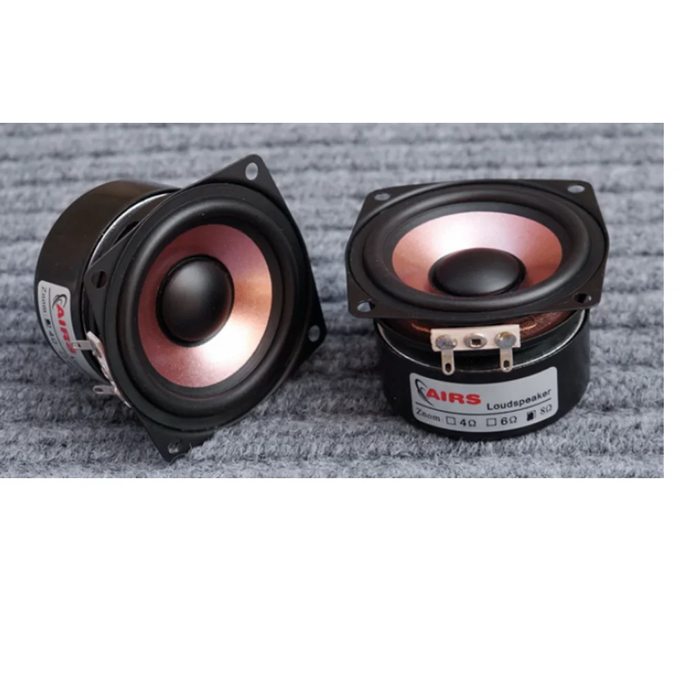 1คู่2.5 "นิ้ว Full Range Audio Speaker HiFi สเตอริโอวูฟเฟอร์ Loudspeake 4Ω 8-15W