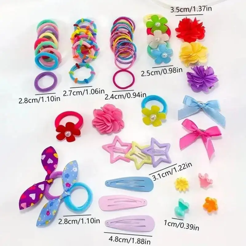 

555Pcs Kids Hair Accessories Set Assorted Hair Bows Clips Elastics For Girls Children's Hair Tie Variety Pack