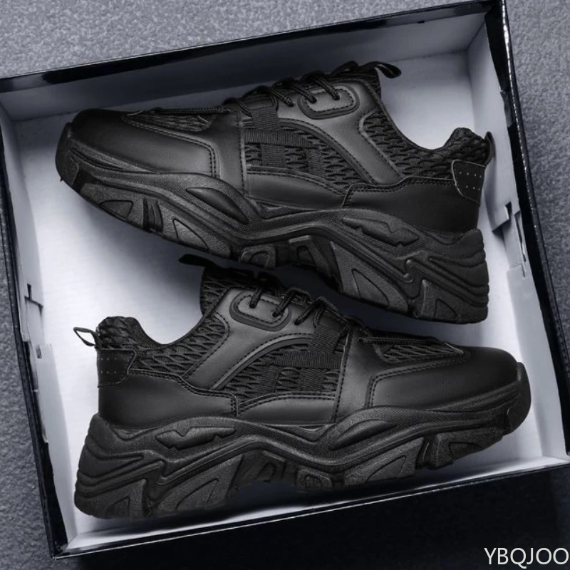 Sepatu Jaring Pria Bersirkulasi Sepatu Kets Serbaguna Trendi Sepatu Lari Desainer Bersol Tebal Kasual Alas Kaki Pria Mewah Modis