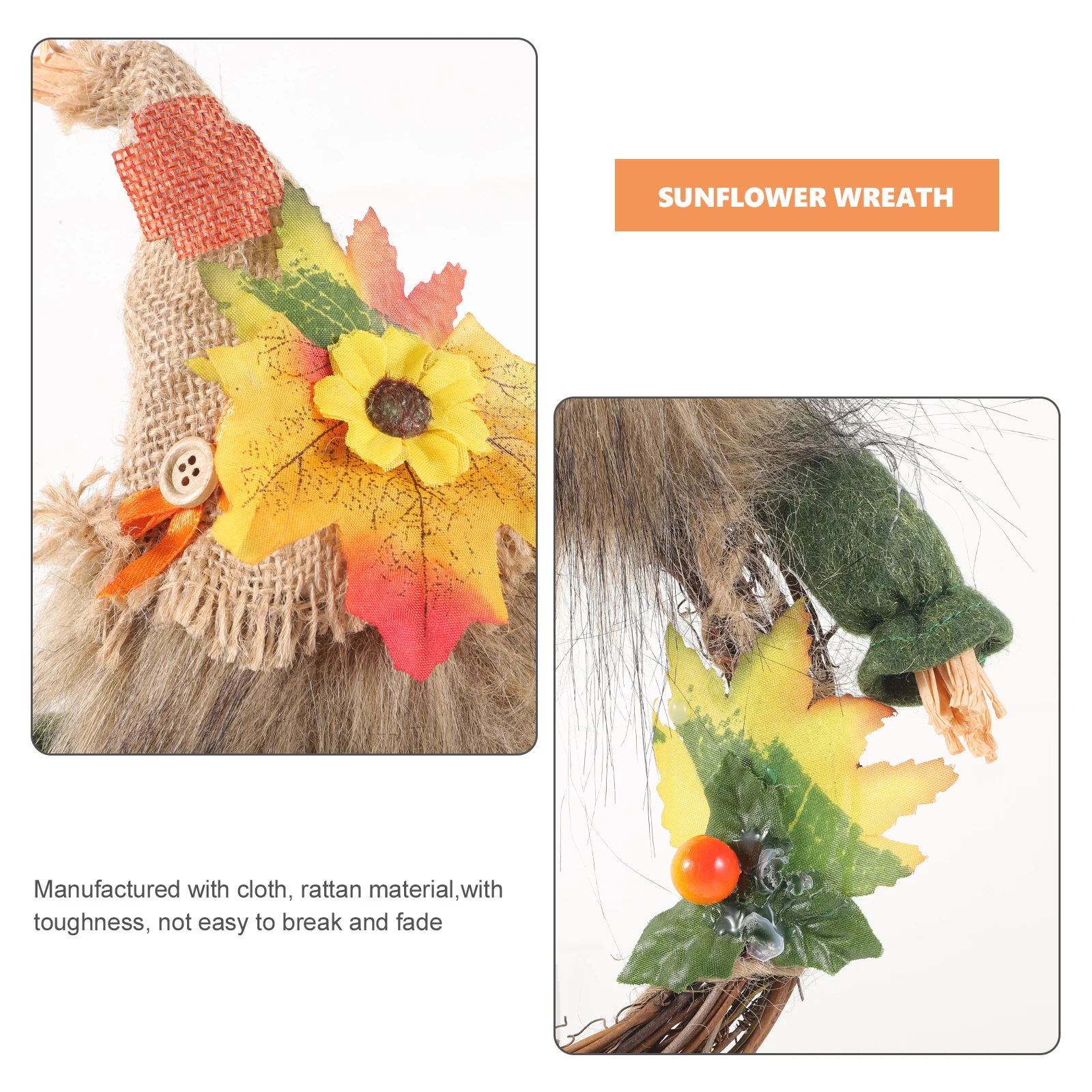 

Rustic Fall Harvest Wreath Autumn Flower Door Decor Perfect Front Door Thanksgiving Garland Sunflower Wreath