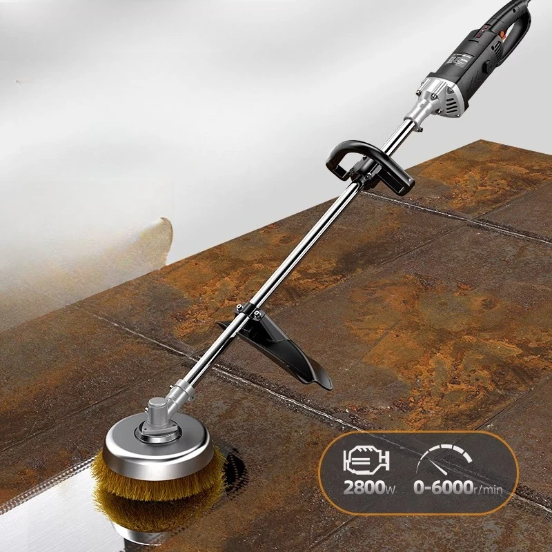 

Electric rust remover lengthened color steel tile grinding artifact steel wire brush polishing machine wall brush cement floor