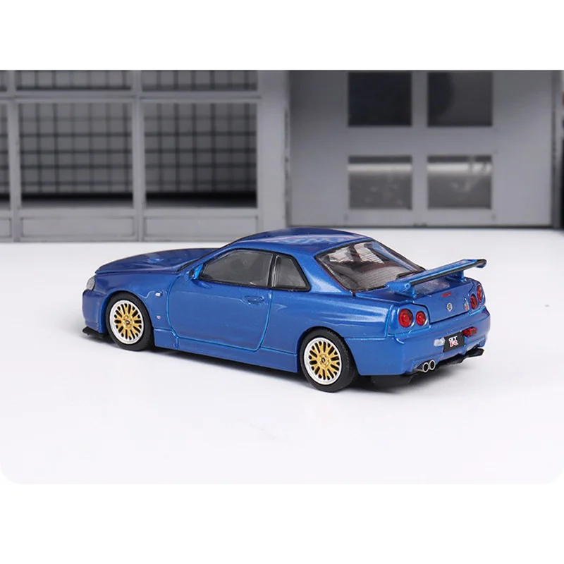 1:64 Scale Nissan GTR R34 Skyline Alloy Car Model Collection Ornaments