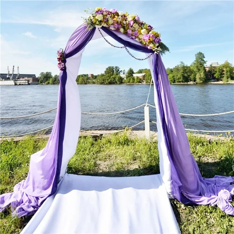 Tela drapeada de arco para decoración de boda, cortina de tul de gasa transparente, telón de fondo para el hogar al aire libre, hilo de decoración de champán