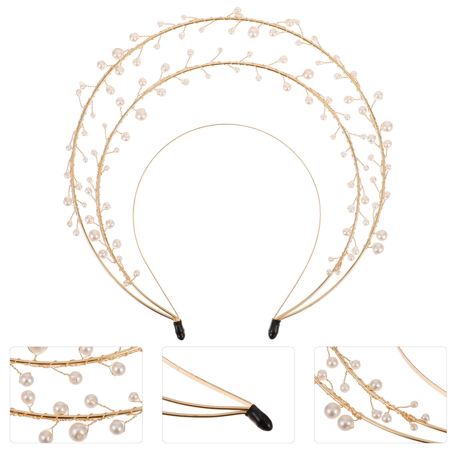 Couronne de cheveux en perles, bandeaux de Festival de Cosplay Lolita pour femmes, couvre-chef de déesse Miss