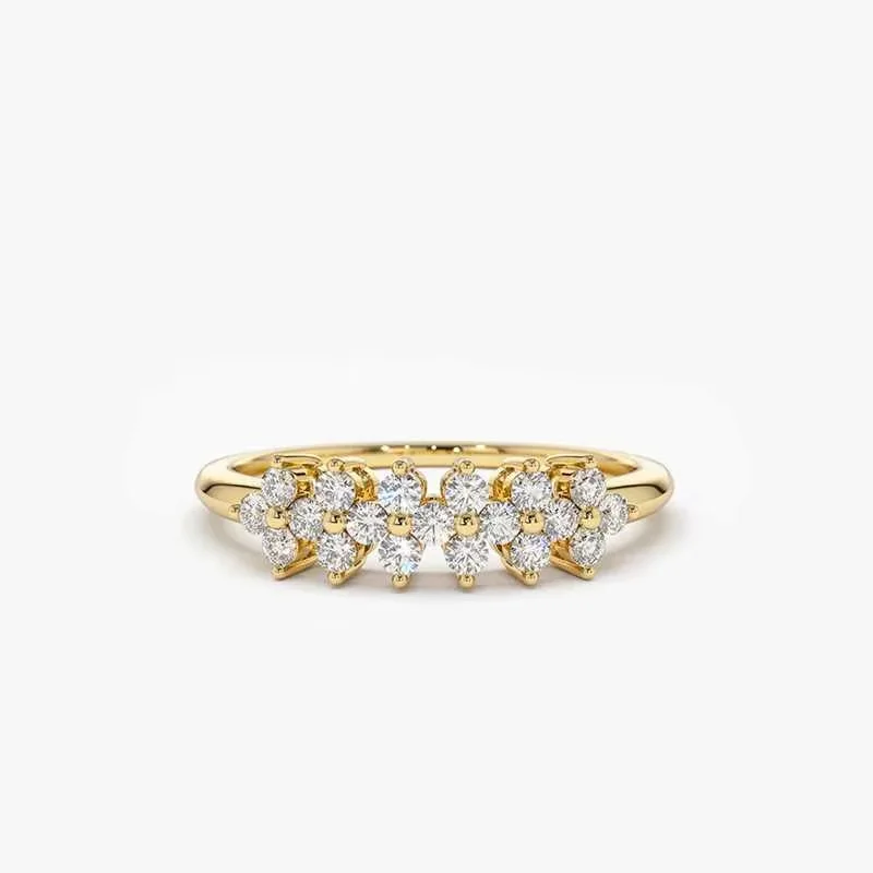 Lnngy Moissanite Ring Yellow Gold 2mm 5