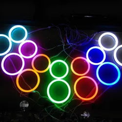 2X 60MM 70MM 80MM 90MM 100MM 110MM 120M COB Angel Eyes Halo Ring Car Motorcycle 12V Fog Light LED Day light Headlight Bulb Lamp