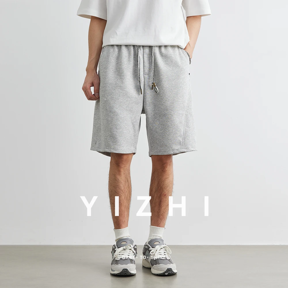 Men's Sports Loose Straight Shorts 2025 Summer New Fashion Drawstring Leisure Outdoor Fitness Comfortable Five-point Guard Pants