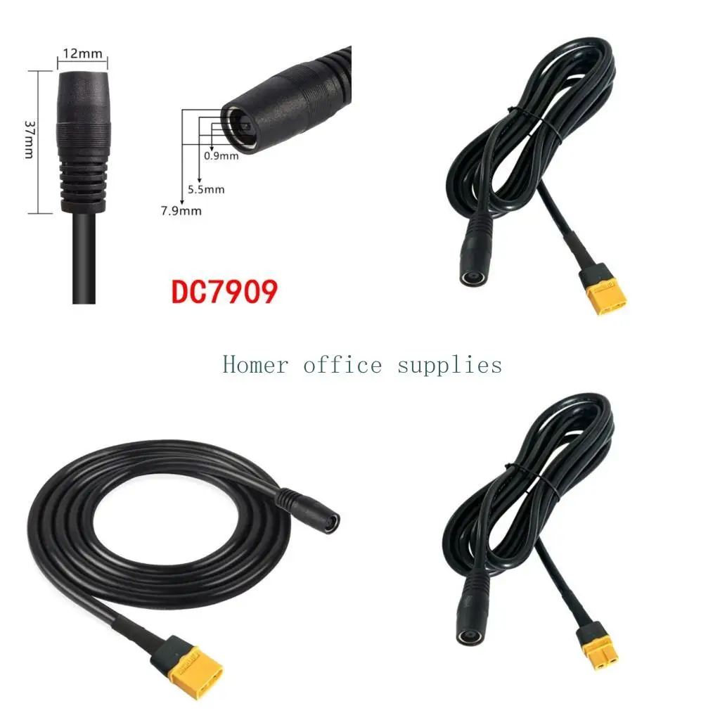 K43B Copper XT60 to DC7909 Connectors Wire for Solar Panel Charging System