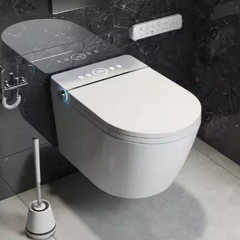 Wall Hung Smart Toilets, Back to wall p-trap intelligent electric bidet bathroom hidden water tank