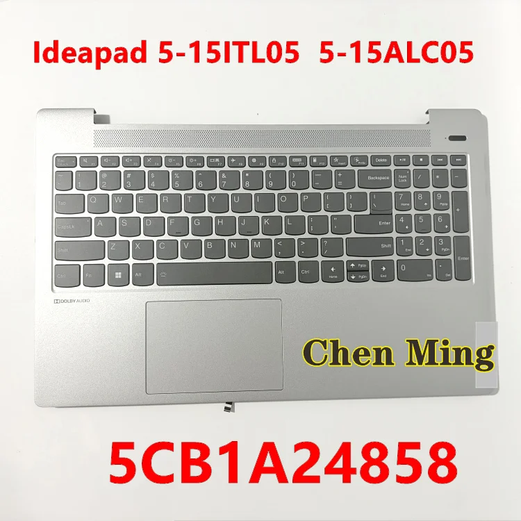 

5CB1A24858 New For Lenovo ideapad 5-15ITL05 5-15ALC05 Laptop Upper Case Palmrest C-Cover Backlight keyboard Touchpad USA English
