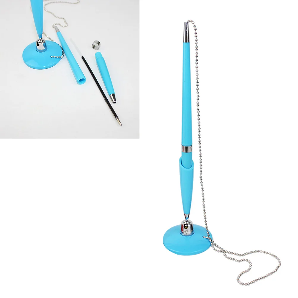 

2Pcs Ballpoint Pen Set with Metal Chain for Office Creative Desk Stationery ergonomic grip smooth writing