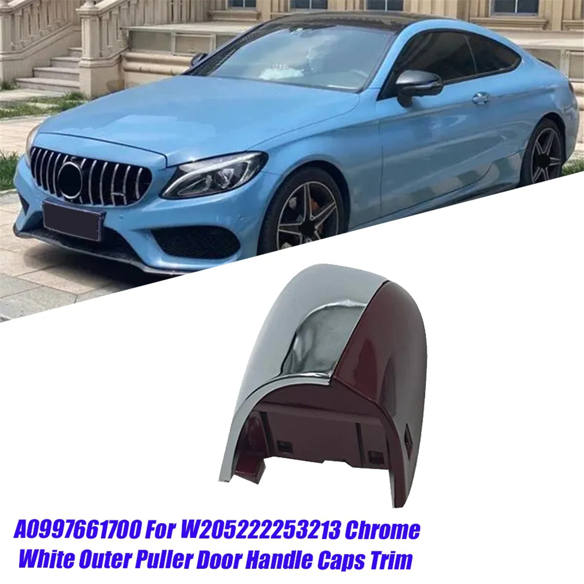 Крышки ручек левой передней двери Накладка Хромированная крышка A 0997661700   Для Mercedes-Benz C-Class W205 S205 W222 W213 C253 2015-2021 A