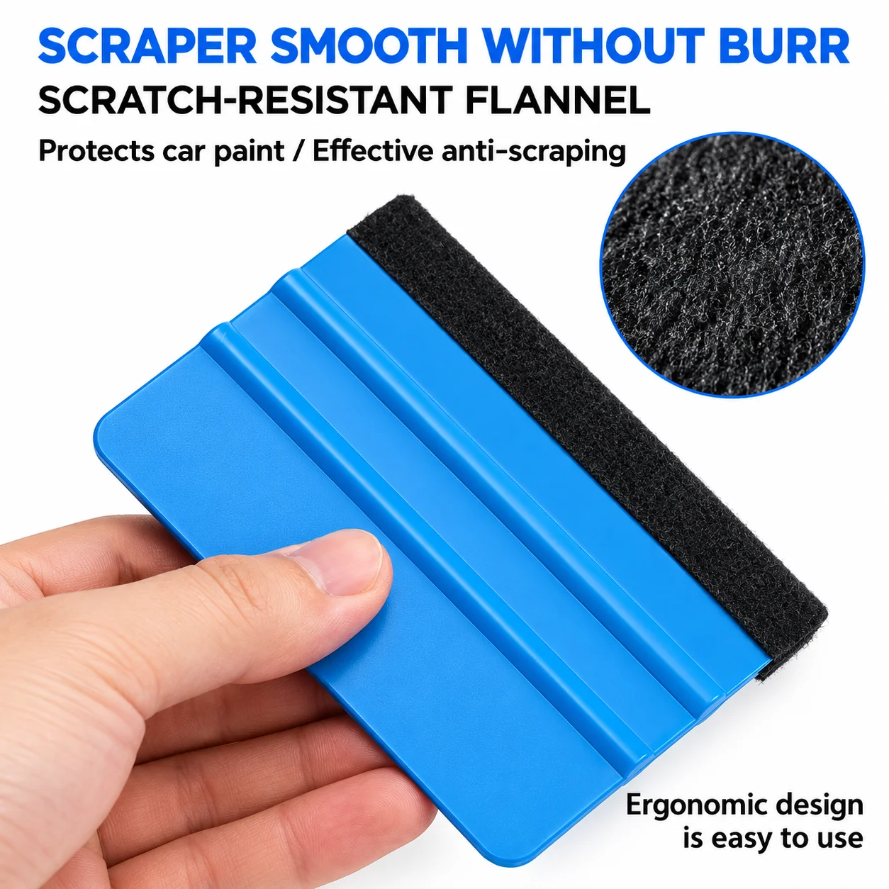 Car Decals Squeegee Vinyl Wrapping Spatula Edge With Scratch-free Suede Felt Window Film Lights Film Scraper Tool