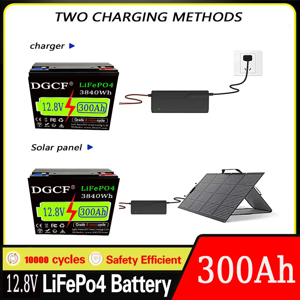 

12.8V LiFePO4 Lithium Battery 500Ah 6400Wh, Built-in 200A BMS, Rechargeable Battery, for RV/Camper, Solar, Marine, Overland